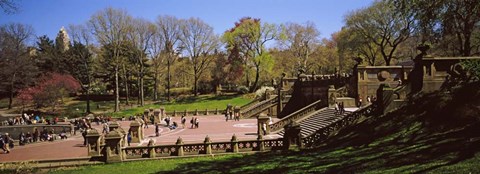 Framed Tourists enjoying at Bethesda Terrace, Central Park, Manhattan, New York City, New York State, USA Print