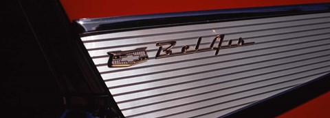 Framed 57 Chevy Bel Air Tail Fin Car Print