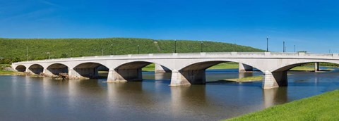 Framed Centerway Bridge over Chemung River, New York State Print