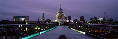 Framed St. Paul&#39;s Cathedral, London Millennium Footbridge, England Print