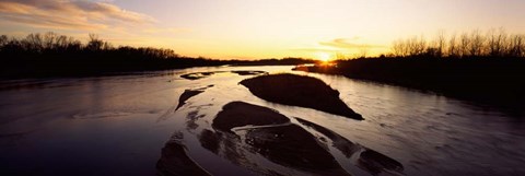 Framed Platte River at Sunset, Nebraska Print