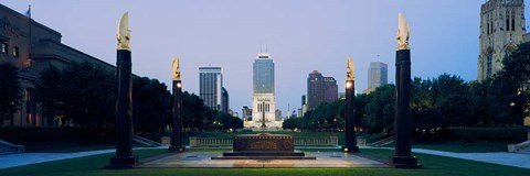 Framed War Memorial in Cenotaph Square, Marion County, Indiana Print