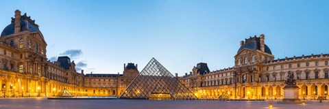 Framed Louvre Museum at Sunrise, Paris, Ile-de-France, France Print