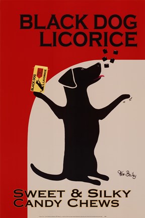 Framed Black Dog Licorice Print