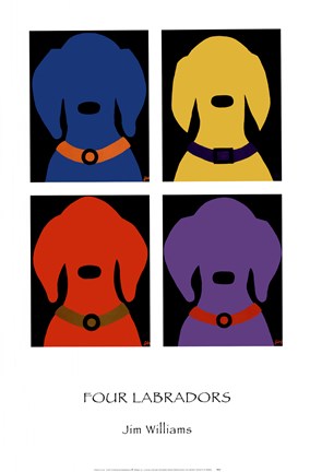 Framed Four Labradors Print