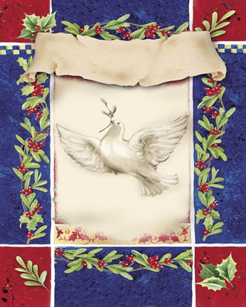 Framed Mistletoe Holiday Dove Print