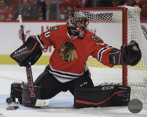 Framed Corey Crawford 2015-16 Action Print