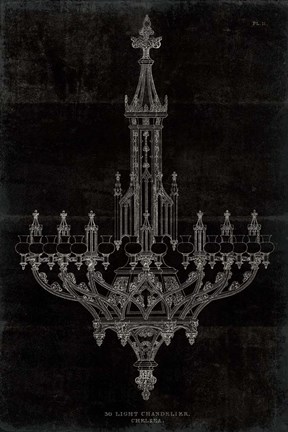 Framed Ornamental Metal Work Chandelier Print