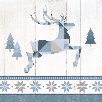 Framed Nordic Geo Lodge Deer III Print