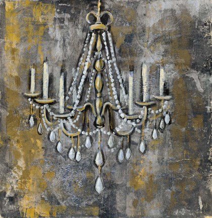 Framed Vintage Chandelier II Print