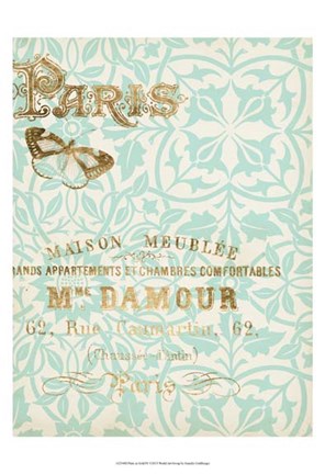 Framed Paris in Gold IV Print