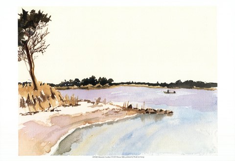 Framed Minimalist Coastline I Print