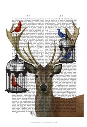 Framed Deer &amp; Bird Cages Print