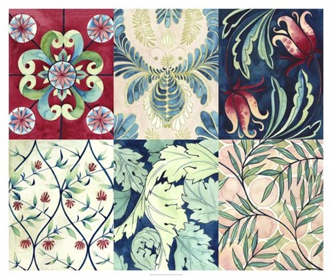 Framed Ornate Watercolor Motif Print