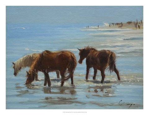Framed Chincoteague Ponies Print