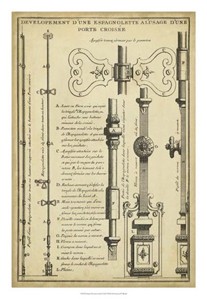 Framed Antique Decorative Locks I Print