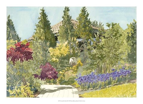 Framed Aquarelle Garden IX Print