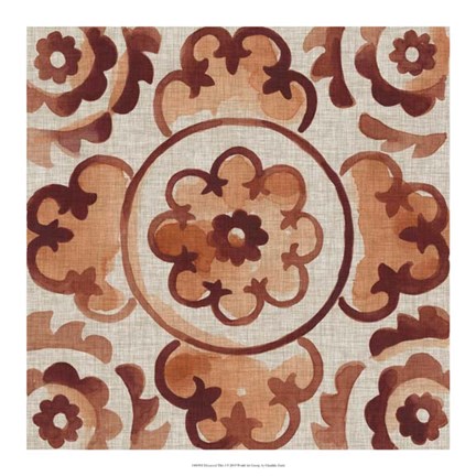 Framed Elemental Tiles I Print