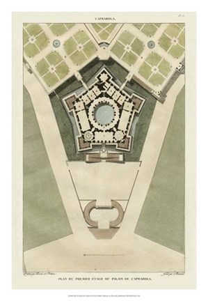 Framed Plan Du Palais De Caprarola Print