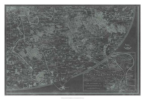 Framed Map of Paris Grid IV Print