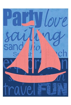 Framed Beach Sail Print