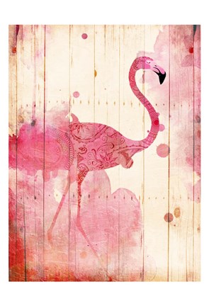 Framed Flamingo Henna Print