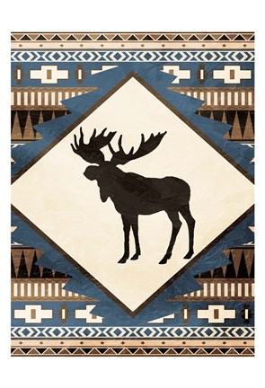 Framed Moose Pattern Print