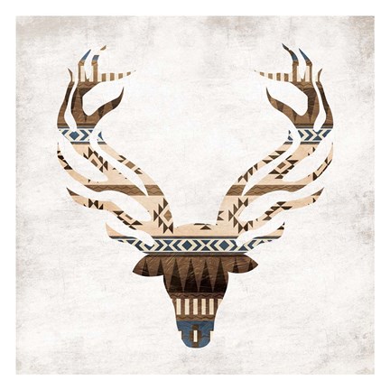 Framed Aztec Deer Mate Print
