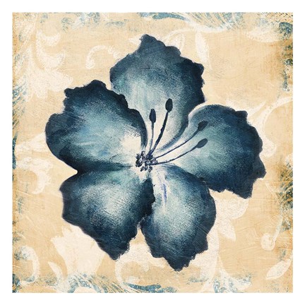 Framed Blue Flower Mate Print