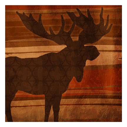Framed Moose Stripes Mate Print