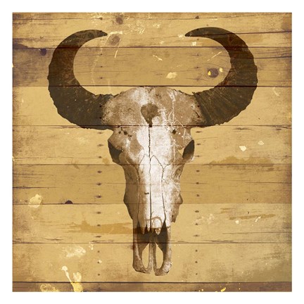 Framed Rustic Bull Print