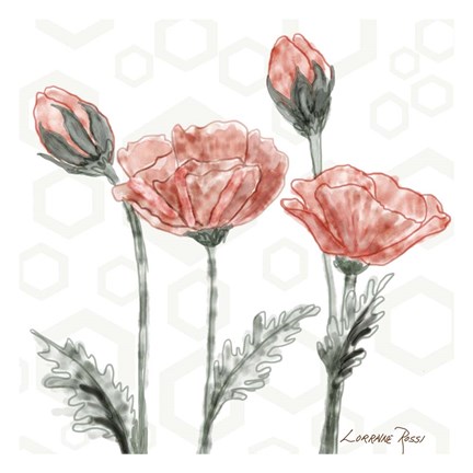 Framed Poppy Umbrella Print