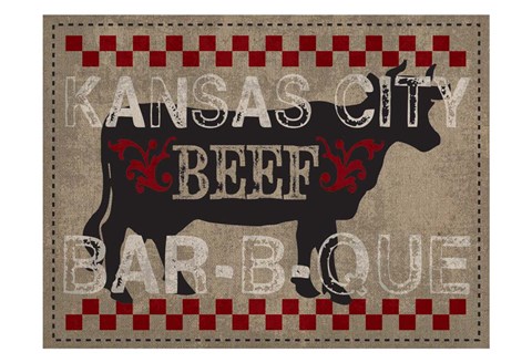 Framed Kansas Beef BBQ Print