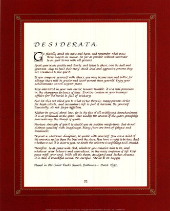 Framed Desiderata Print