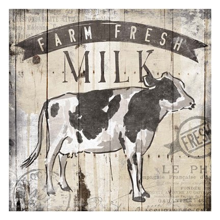 Framed Farm Fresh Milk Print