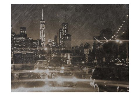 Framed Night Life @ Brooklyn Brdg Park Print