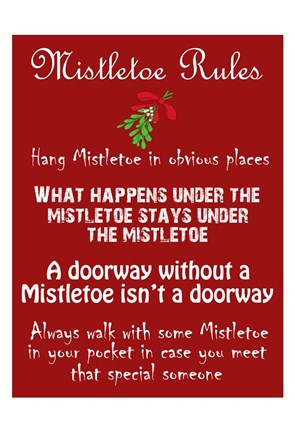 Framed Mistletoe Rules Print