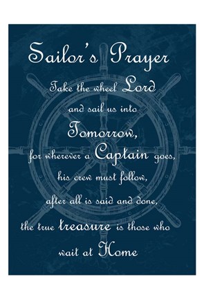Framed Sailor&#39;s Prayer 1 Print