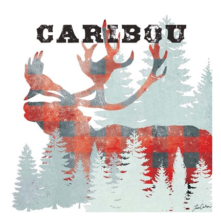 Framed Plaid Caribou Print