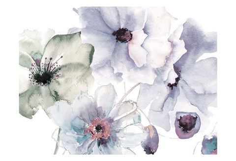 Framed Flowering Blue Hues 2 Print