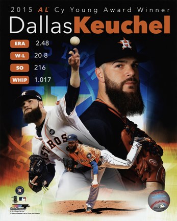 Framed Dallas Keuchel 2015 American League Cy Young Winner Portrait Plus Print