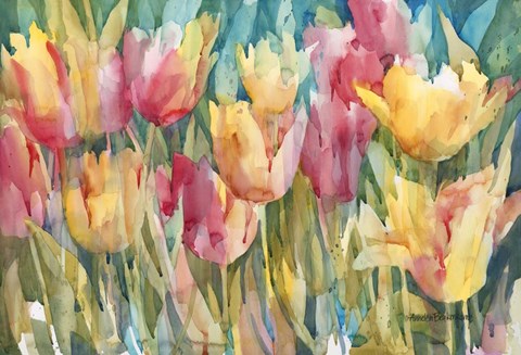 Framed Pastel Tulips Print