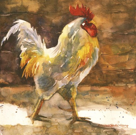 Framed Rooster Barn Print