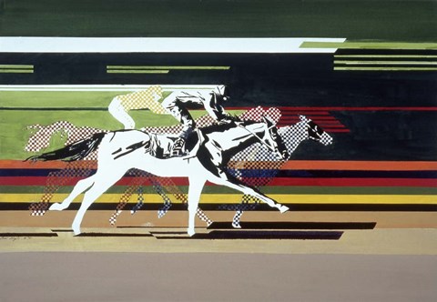 Framed Race Horses Print