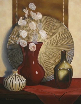 Framed Still Life with Red Vase Print