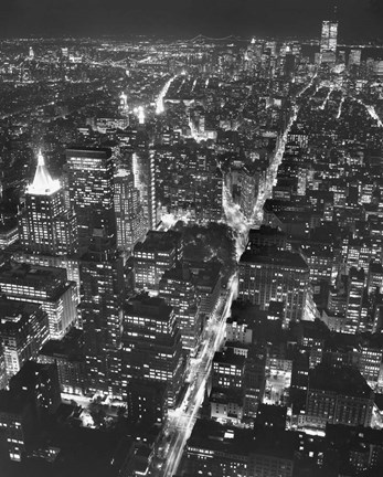 Framed City at Night Print