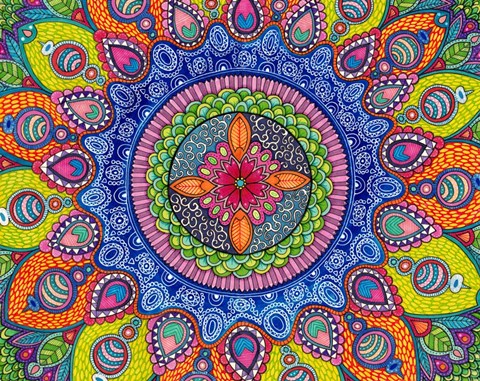 Framed Mardi Gras Mandala Print