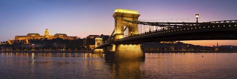 Framed Panorama Budapest Chain Bridge Print