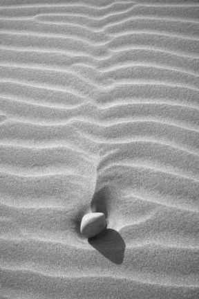 Framed Sand Wind and Light No 2 BW Print