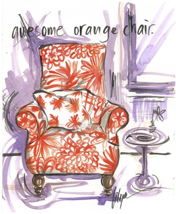 Framed Awesome Orange Chair Print